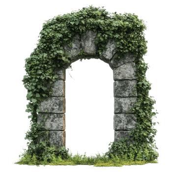 Stone Archway Covered in Ivy png