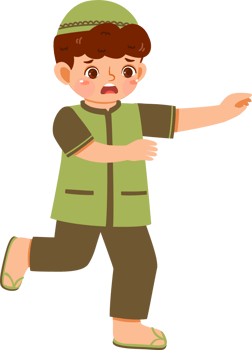 Muslim Boy with Scared Face Expression and Gesture png