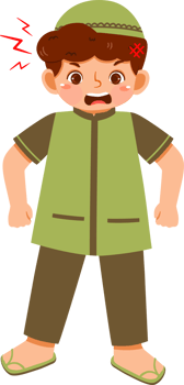 Illustration of Angry Muslim Boy png