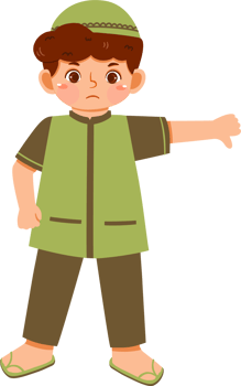 Muslim Boy with Thumb Down Hand png