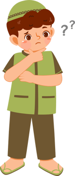 Illustration of Thinking Muslim Boy png