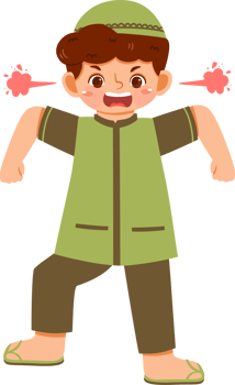 Muslim Boy with Angry Face Expression png