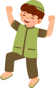 Muslim Boy with Happy Face Expression png
