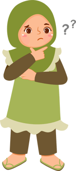 illustration of Hijab Girl Thinking png