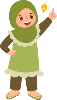 Hijab Girl with Light Bulb Idea png