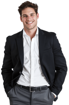 A man in a suit and tie smiling png