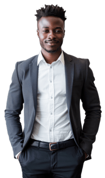 A young man in a suit and tie png