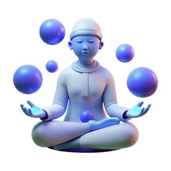 serene contemporary beautiful creative A serene oracle meditating in a hidden grotto surrounded by glowing orbs, soft blue light, Syd Mead style high resolution authentic png