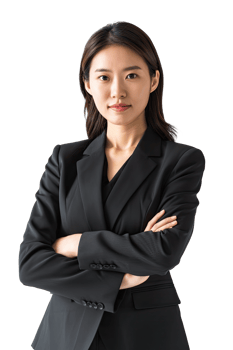 Business woman in black suit png