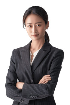 Business woman with arms crossed png