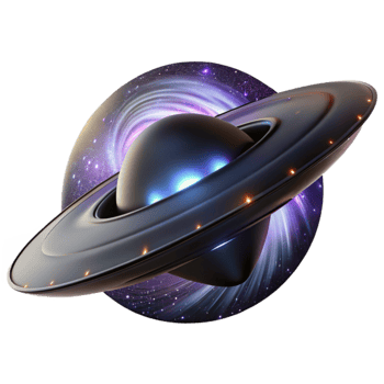 wonderful modern elegant traditional A sleek, black spaceship, cloaked in a shimmering energy field, emerges from a wormhole, illuminated by the distorted light of the portal.... png