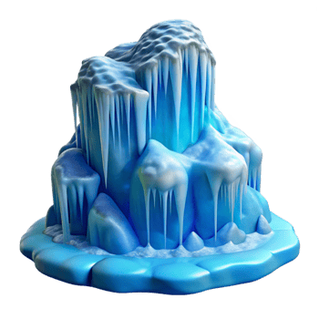 dramatic modern extraordinary artistic A frozen waterfall in winter, crisp blue light, intricate ice formations, photorealistic style high resolution high resolution png