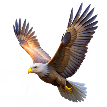 vibrant minimalist stunning minimalist A majestic eagle soaring through the sky, bright sunlight, powerful atmosphere, wildlife photography style premium genuine png