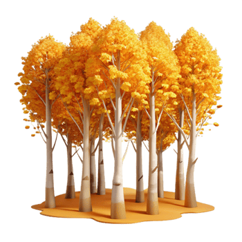 impressive artistic elegant creative A grove of aspen trees in autumn, golden leaves, warm sunlight, landscape photography style authentic 4K png