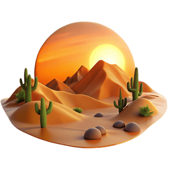 stunning traditional dramatic abstract A desert landscape at sunset, warm orange light, desolate atmosphere, landscape photography style original exclusive png
