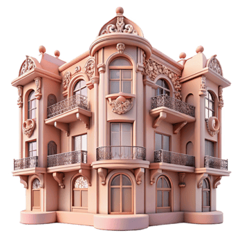 wonderful abstract beautiful rustic An Art Nouveau apartment building, ornate ironwork and floral motifs, soft pastel colors, vintage, illustration, genuine detailed png