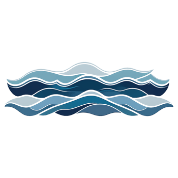 a blue and white wave logo png