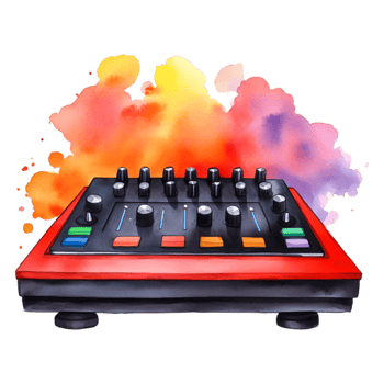 Bright Watercolor Mixer with Colorful Smoke Background for Creativity png