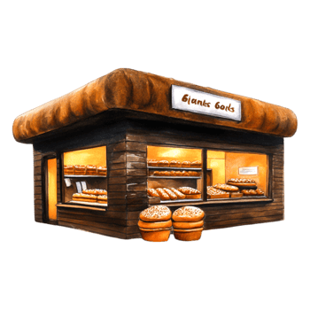 Charming Bakery Shop with Freshly Baked Goods and Warm Atmosphere png
