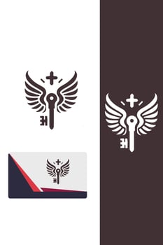 Horizon Key Wings Logo Design vector