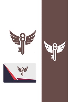The Unlocking Key Wings Logo vector