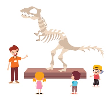 Cartoon Kids At A Museum vector