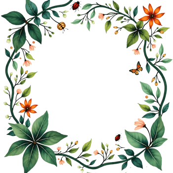 a wreath of flowers and leaves on a transparent background png