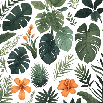 tropical plants and flowers png