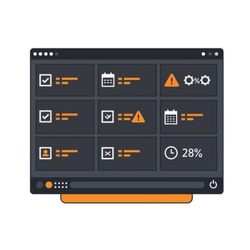 A computer screen with various icons and icons vector