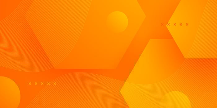 Abstract colorful orange 3D hexagon background with simple circle pattern. vector