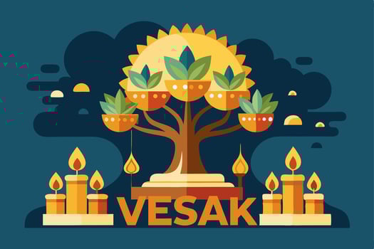 Vesak, the festival of lights, is celebrated on the thirteenth day of the th vector