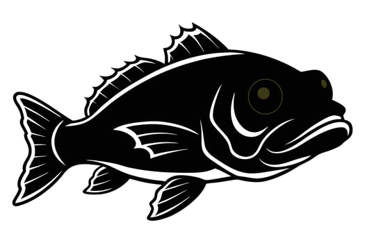 Walleye A prized fish known for its night vision vector