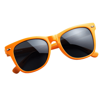 Stylish Orange Sunglasses on transparent background. png