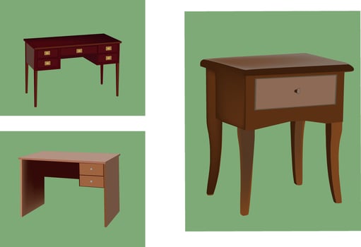 A set of three different types of furniture vector