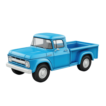 Modern Pickup Car 3D Model on transparent background. png