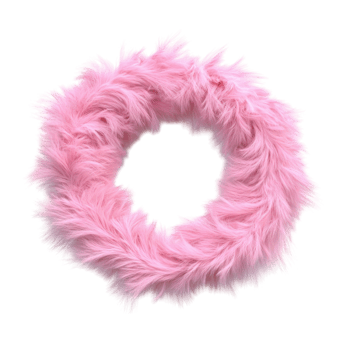 Pink Fluffy Hairband on White on transparent background. png
