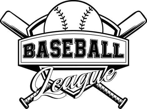 Black And White Baseball League Graphic Logo Design vector