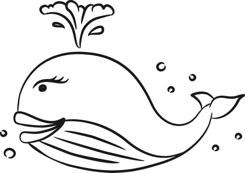 Hand Drawing Illustration Beauty Whale vector