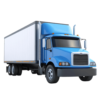 Delivery Truck 3D Model on transparent background. png
