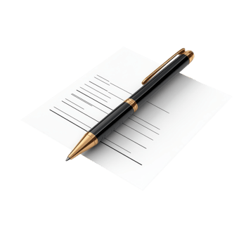 Business Contract Signing 3D on transparent background. png