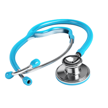 3D Stethoscope Medical Object on transparent background. png