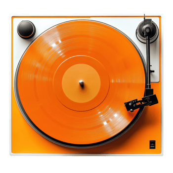 Turntable Vinyl Record on transparent background. png