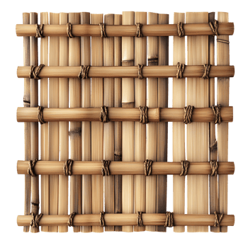 Closeup Texture Of A Bamboo Wall On Transparent Background png