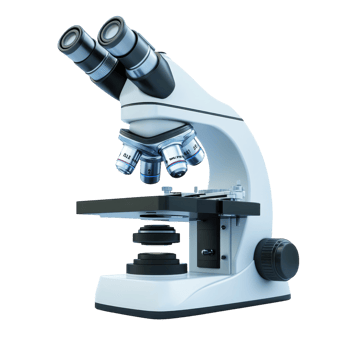 Microscope 3D Model White Background on transparent background. png