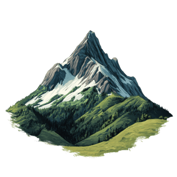 Majestic Mountain Peak on transparent background. png