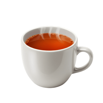 Warm Aromatic Tea in White Mug Hot Beverage Drink Cup Cozy Food Steam Brown Orange Energy Liquid png