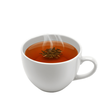 Warm Aromatic Tea Cup Steaming Hot Beverage Drink Mug Food Brown White Leaves Liquid Herbal Comfort png