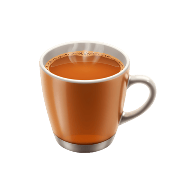Warm Aromatic Coffee in Orange Mug Hot Drink Beverage Tea Cup Cozy Brown Steam Energy Liquid Foodie png