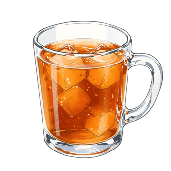 Refreshing Iced Tea Drink in Glass Mug Perfect Summer Beverage Illustration Hot Cup Cold Cool Brown png