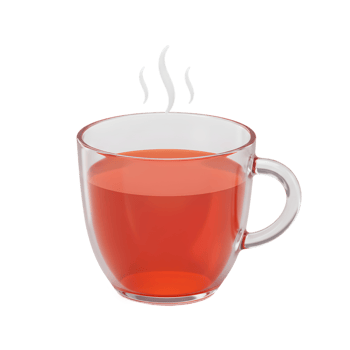 Hot Red Tea in Clear Glass Mug Steaming Warm Drink Cup Food Energy Autumn Winter Liquid Comfort png
